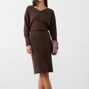 Banana Republic Factory Dark Brown Midi Dress